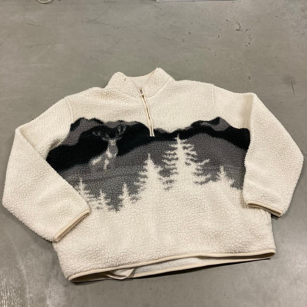 vintage y2k nature fleece zip up jacket
